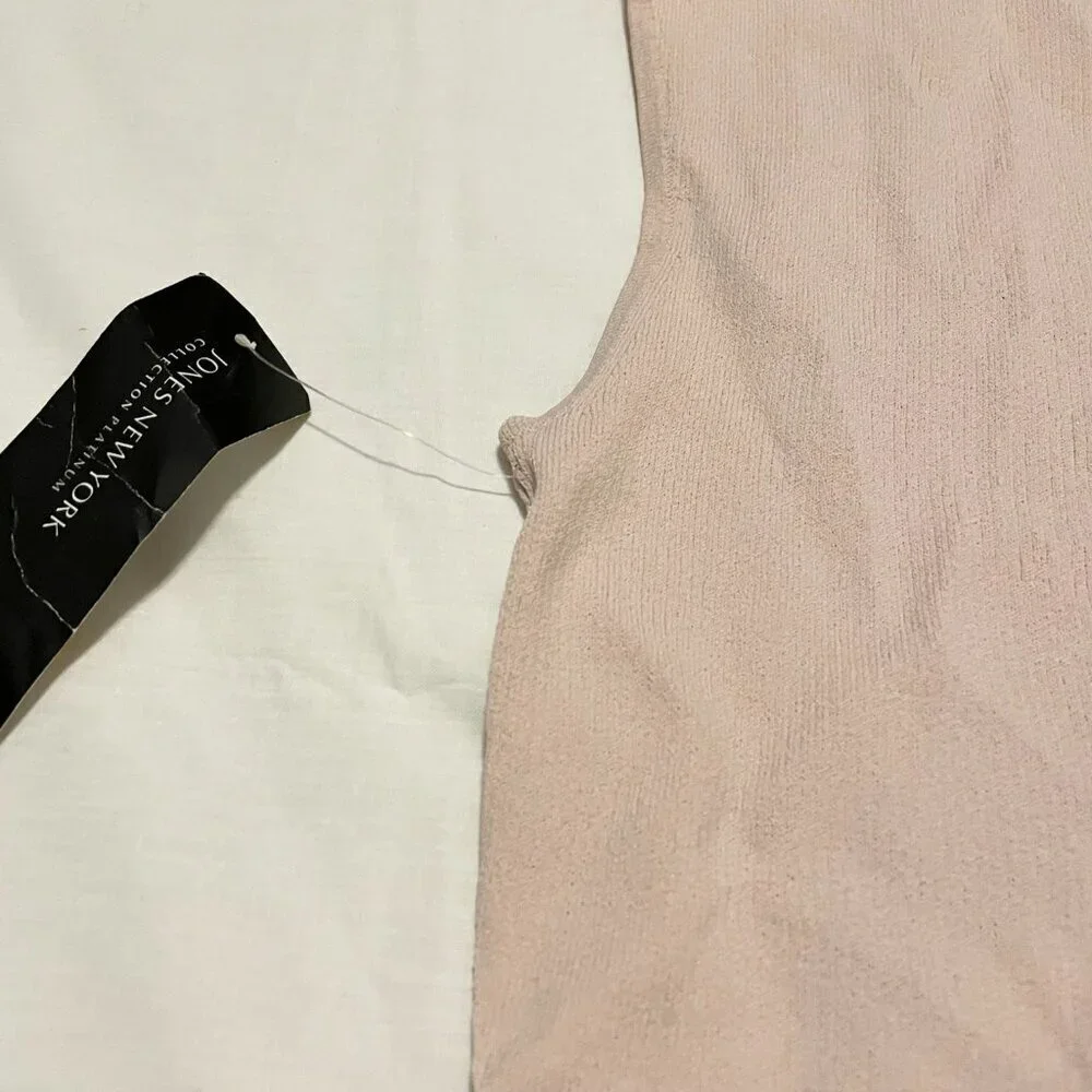 Vtg Jones New York Womens Shirt Top SM Ribbed Platinum Collection Sleeveless - Picture 12 of 14